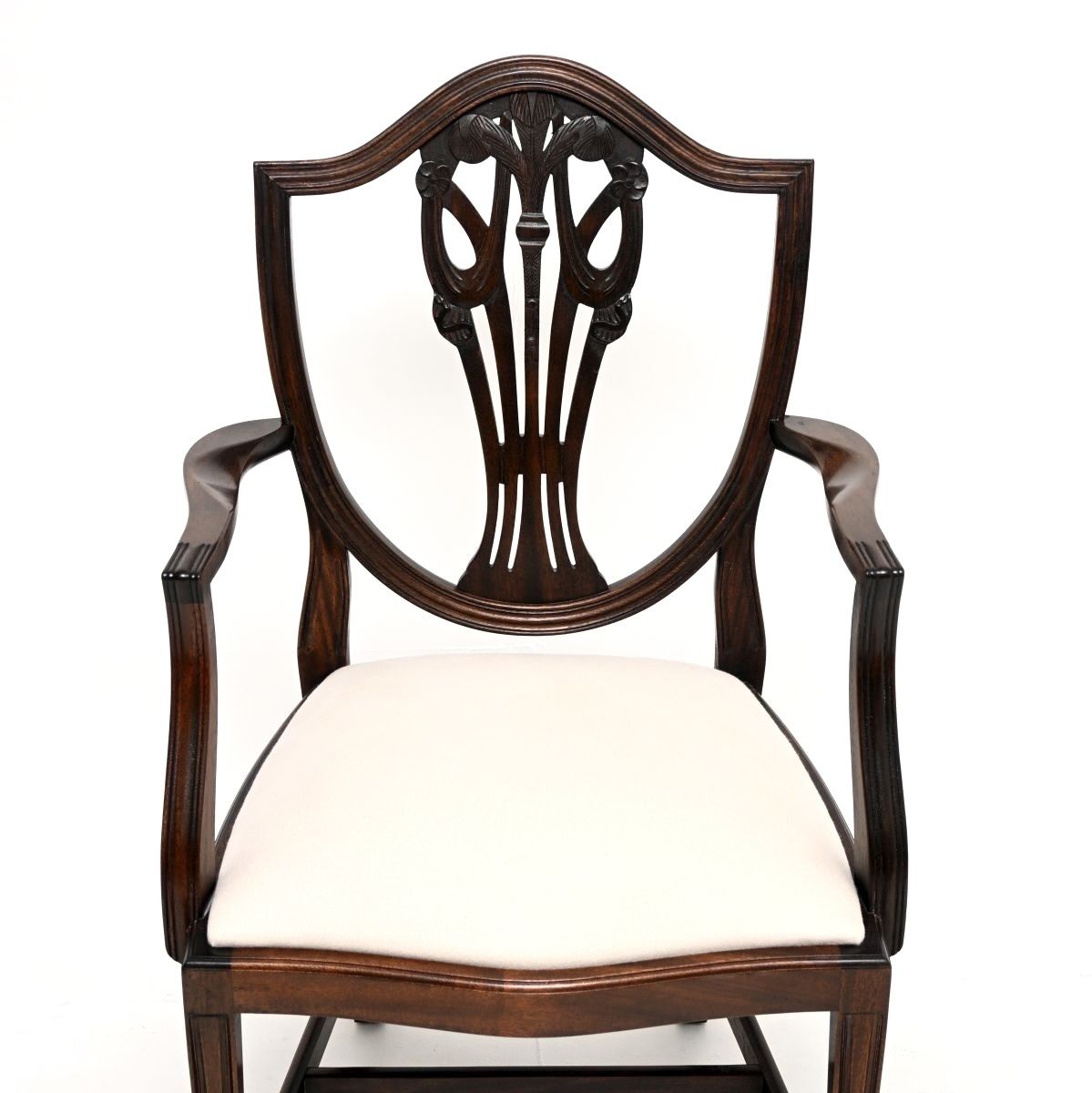 Set Of Ten Antique Mahogany Shield Back Dining Chairs photo vinterior