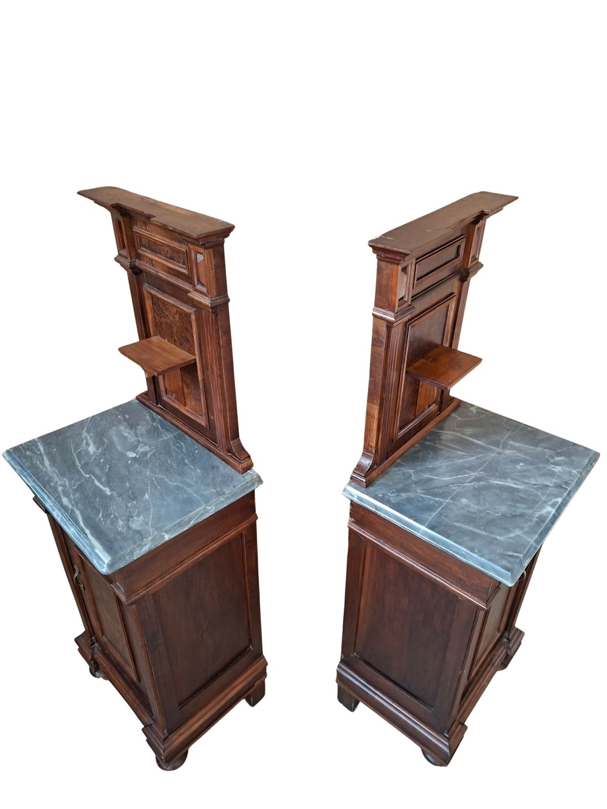 Furniture Coppia Di Comodini A "Tempietto" Fine '800 photo