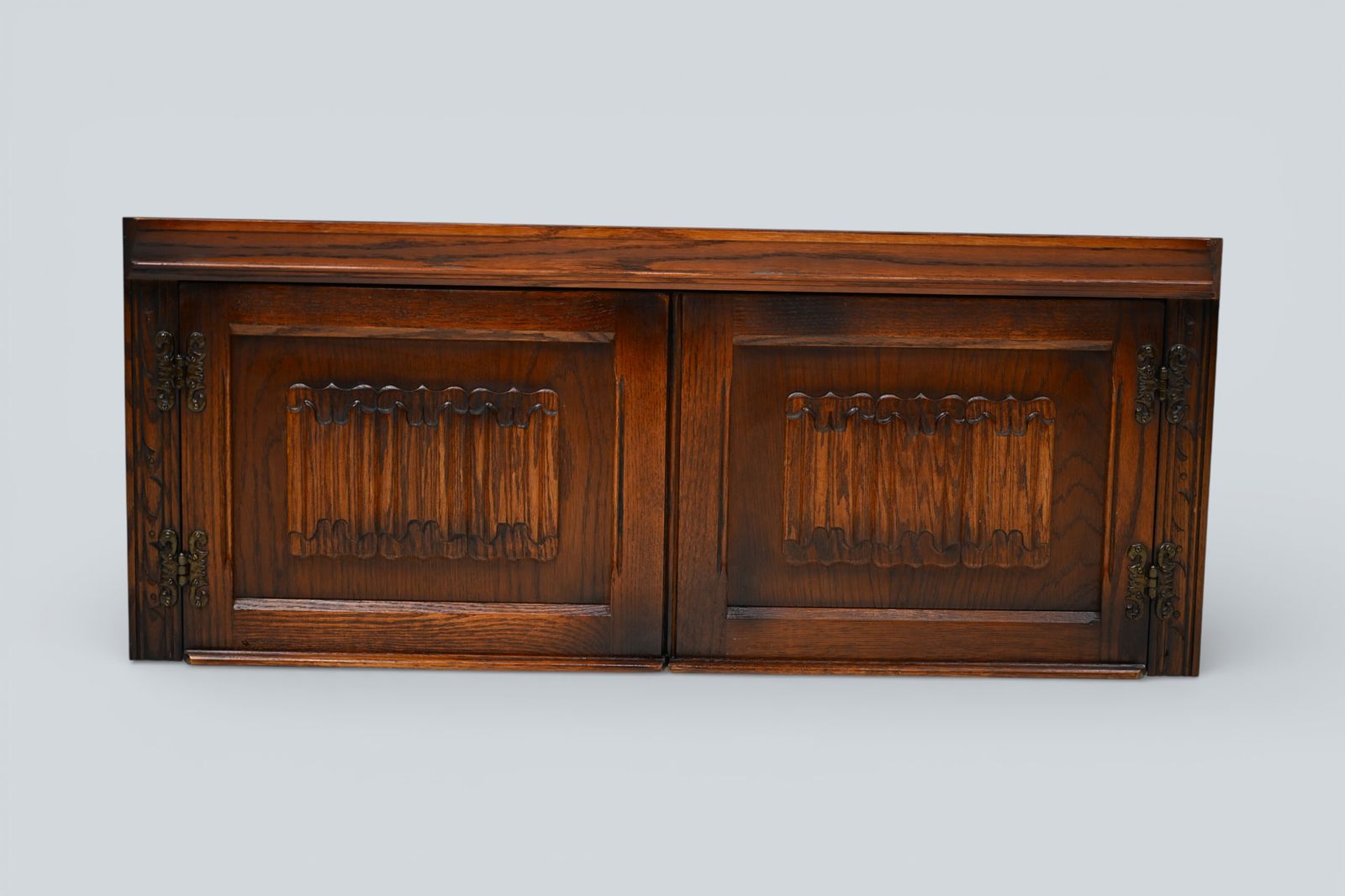 Old Charm Wall Unit Top Box Linenfold Doors Tudor Brown Free Uk Delivery* photo furniture
