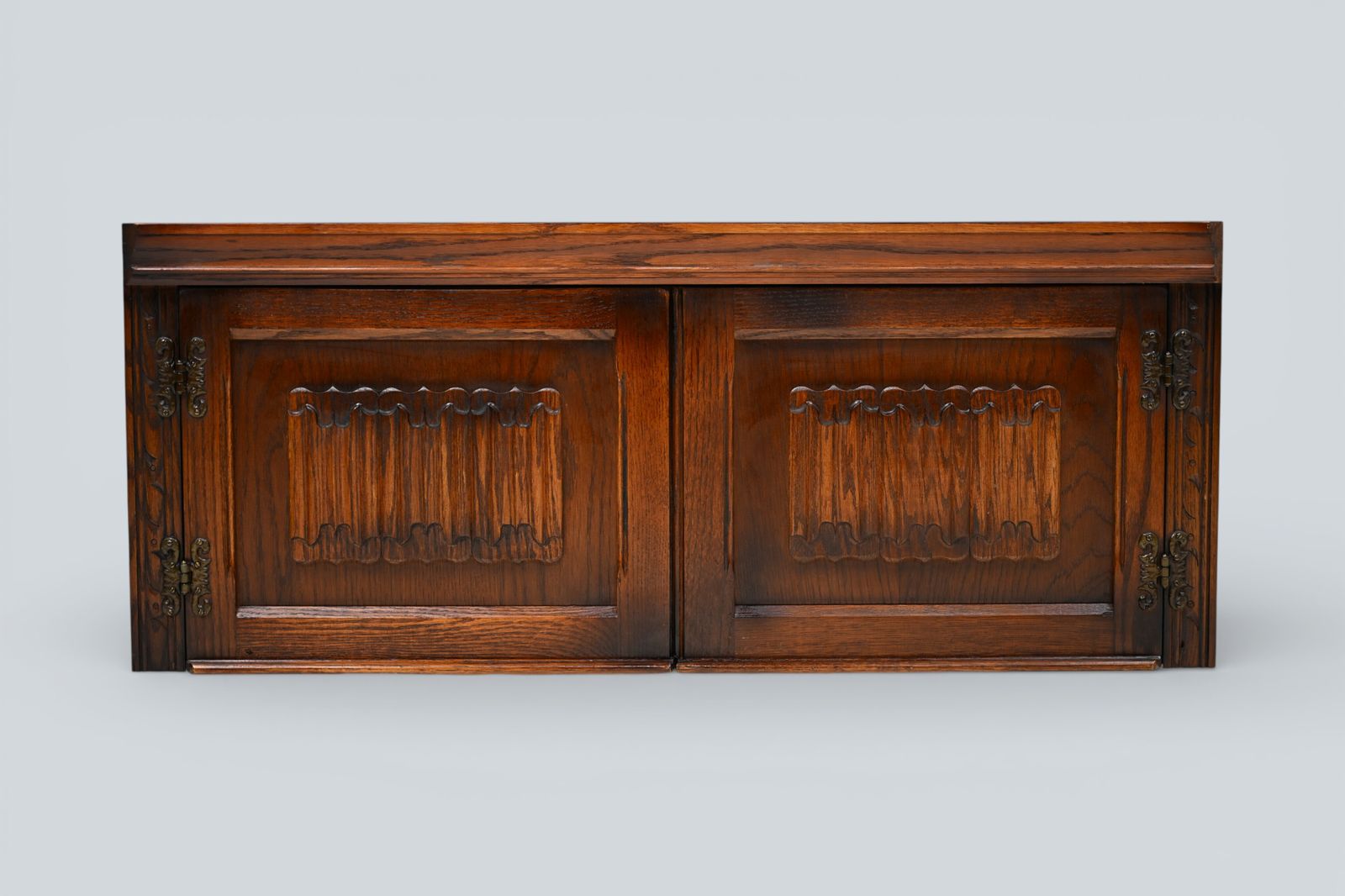 Old Charm Wall Unit Top Box Linenfold Doors Tudor Brown Free Uk Delivery* photo for sale