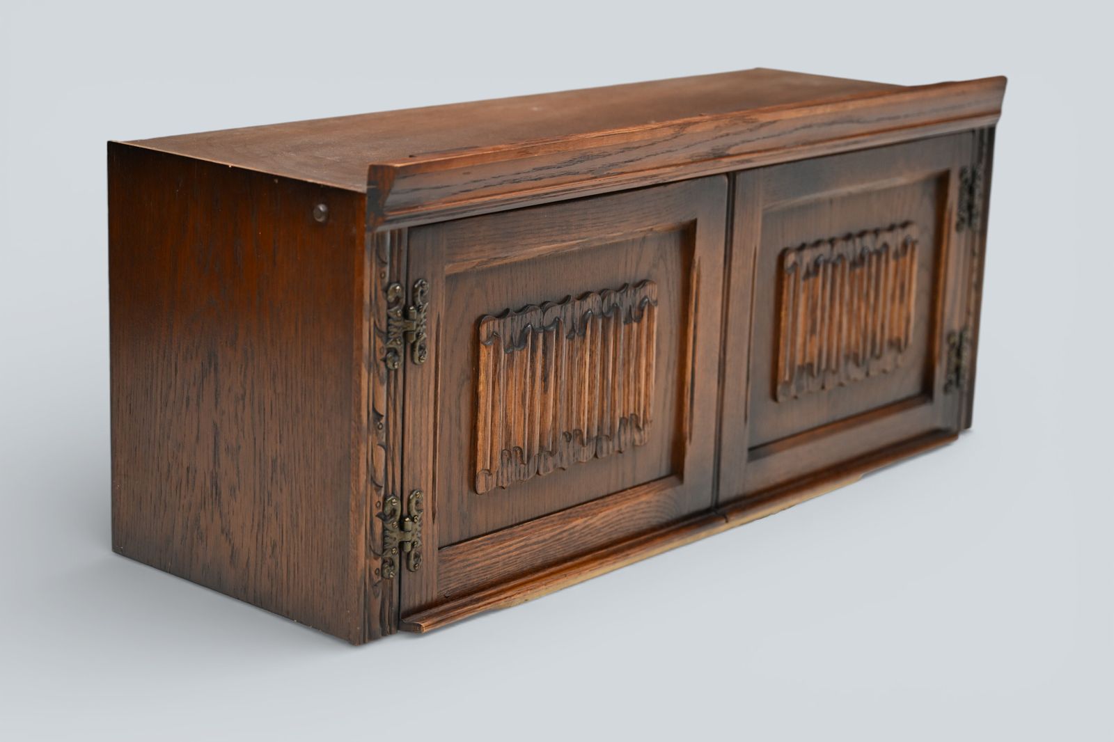 Old Charm Wall Unit Top Box Linenfold Doors Tudor Brown Free Uk Delivery*