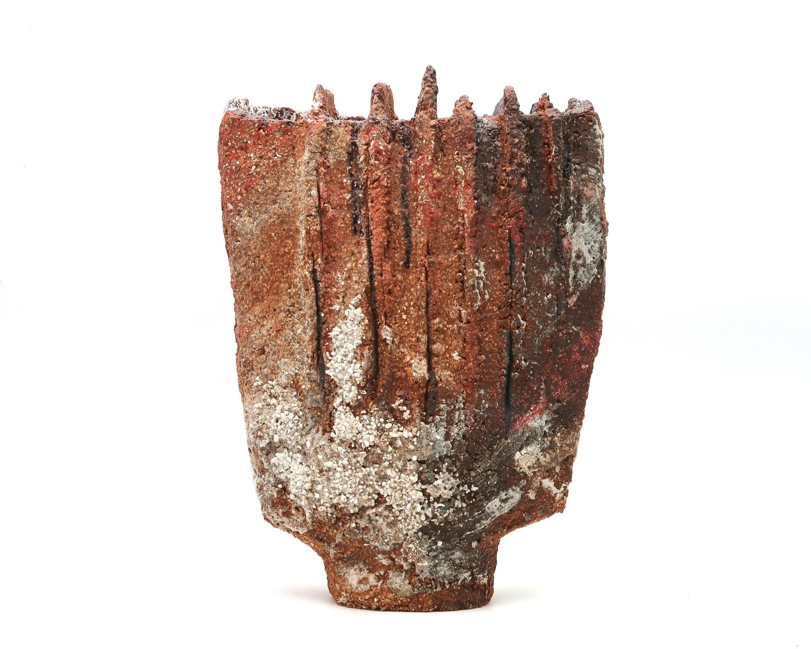 Grote Franse Steengoed Keramische Sculptuurvaas Van François Maréchal, La Borne, Vintage / Sculptuur, Wabi Sabi, School Van Jean En Jacqueline Lerat