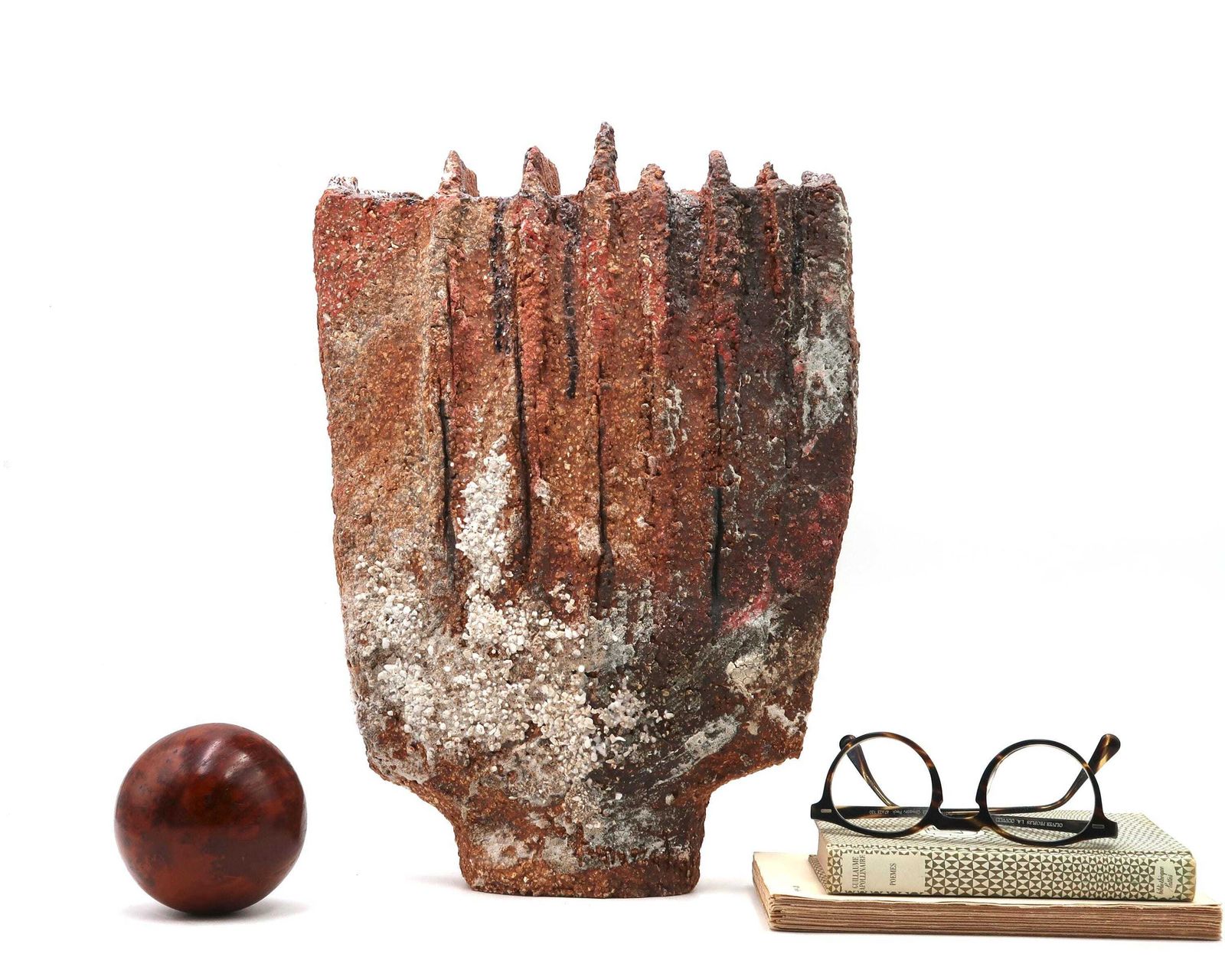Large French Stoneware Ceramic Sculptural Vase By François Maréchal, La Borne, Vintage / Sculpture, Wabi Sabi, Jean Jacqueline Lerat School photo for sale