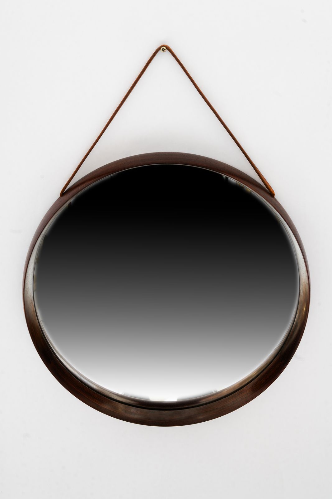 Uno & östen Kristiansson Mirror In Teak And Leather By Luxus In Sweden photo furniture