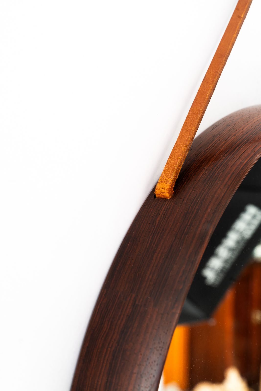 Uno & östen Kristiansson Mirror In Teak And Leather By Luxus In Sweden photo Home Decor