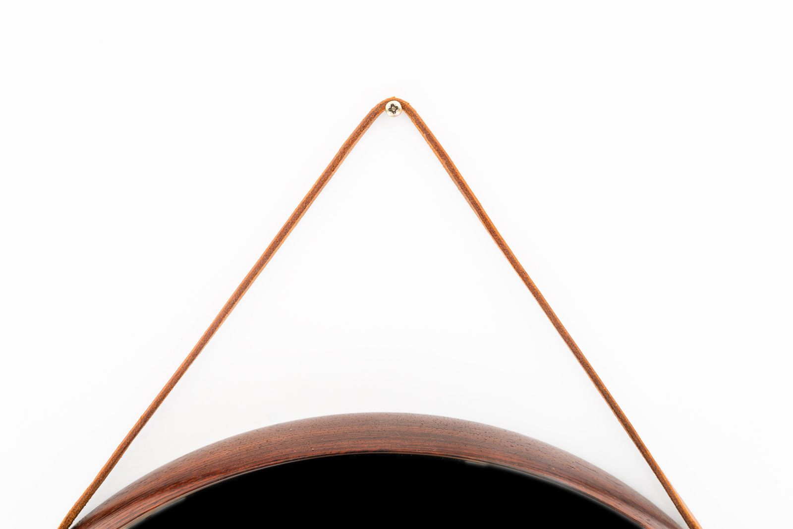 Uno & östen Kristiansson Mirror In Teak And Leather By Luxus In Sweden photo 480.0