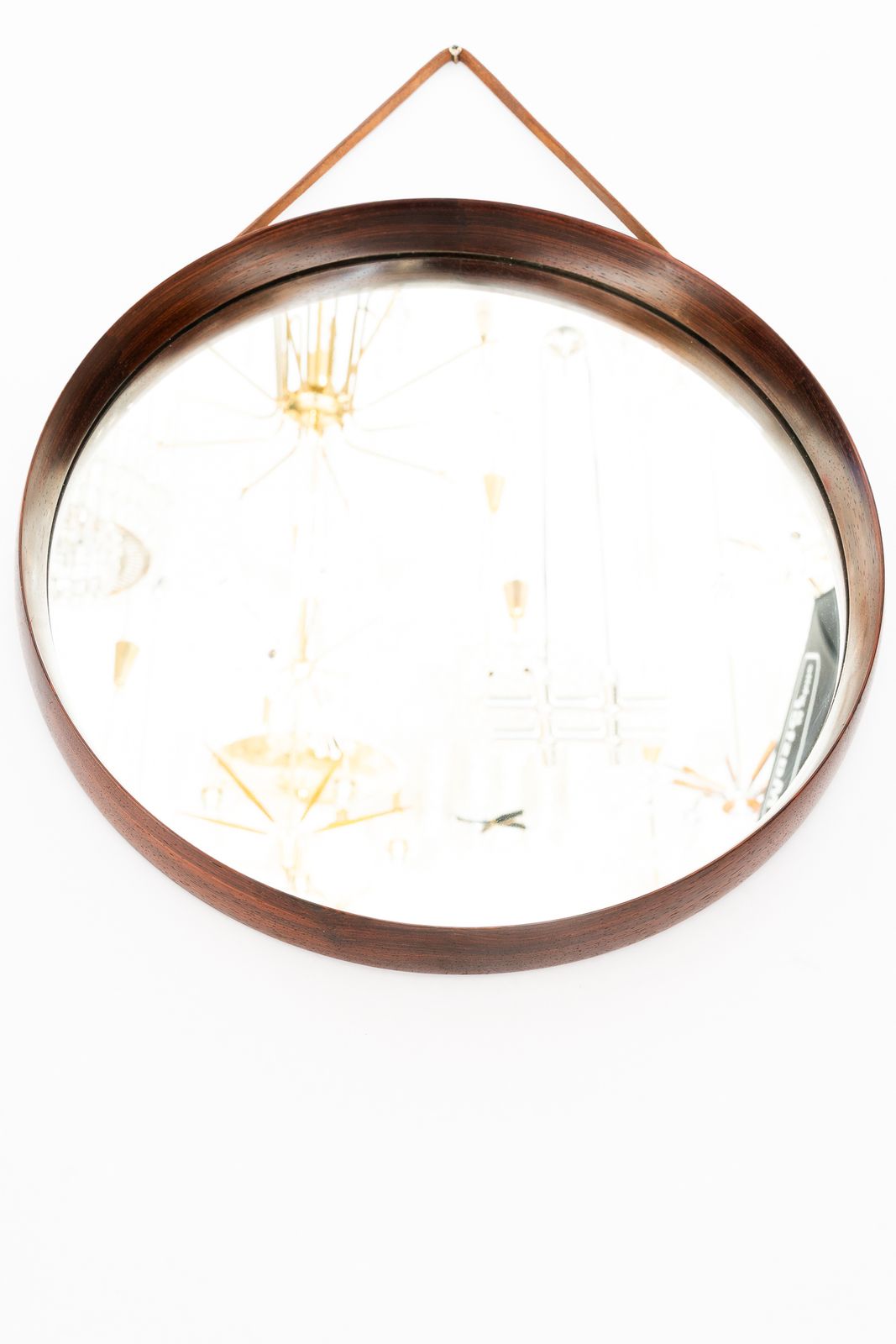 photo furniture Uno & östen Kristiansson Mirror In Teak And Leather By Luxus In Sweden