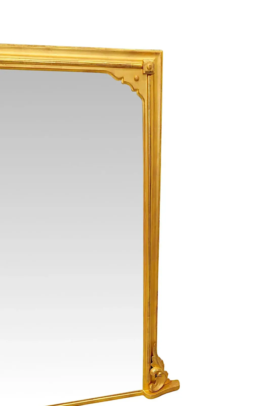 A Very Fine 19th Century Simple Giltwood Ovemantel Mirror photo for sale