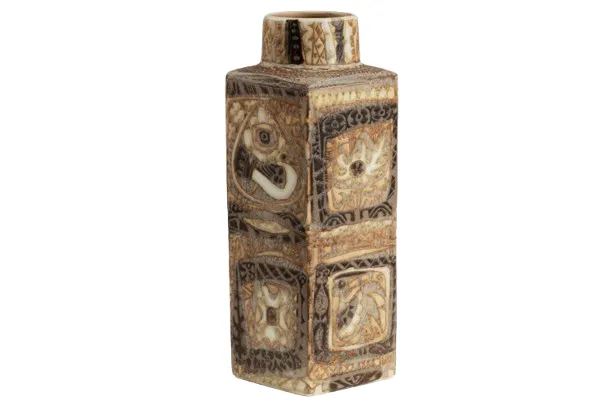Royal Copenhagen. Small Earthenware Vase With Ethnic Decoration. Circa 1970.