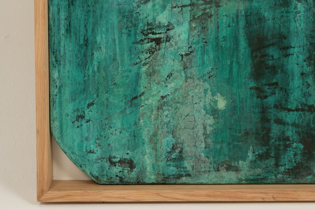 Bas Relief Panel “Sortez Du Cadre!” In Weathered Wood. Contemporary photo buy