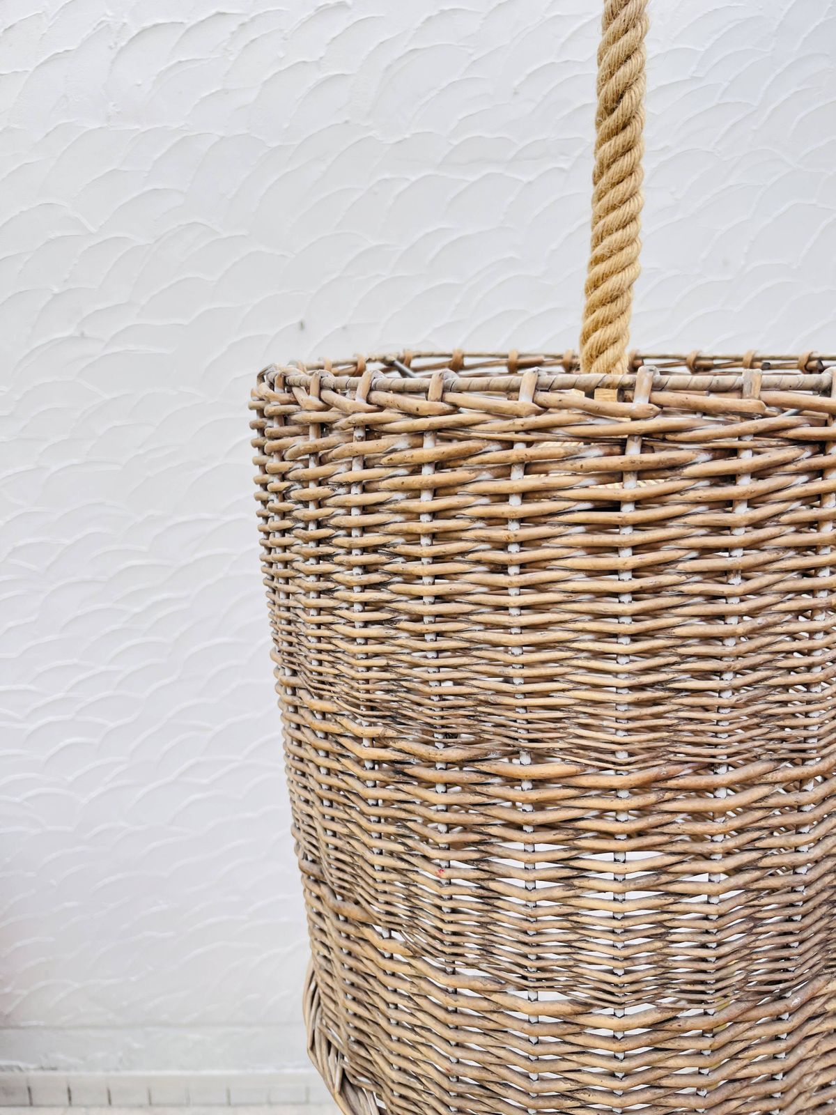Wicker Hanging Planter, Modernist photo for sale