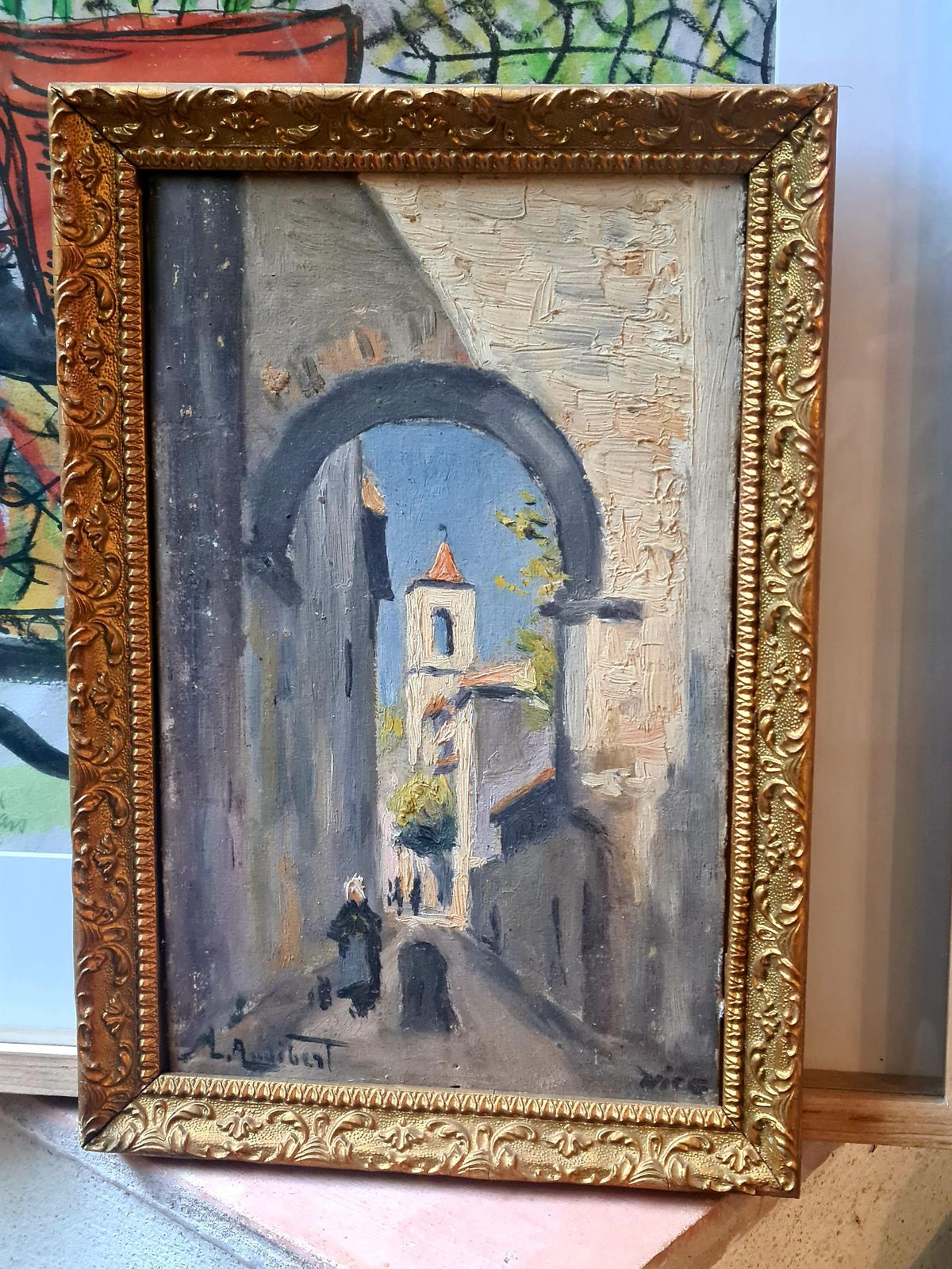 photo vinterior Louis Audibert A Pair Of French Impressionist, Oil On Board, Street Views Of Nice Southern France, 1918
