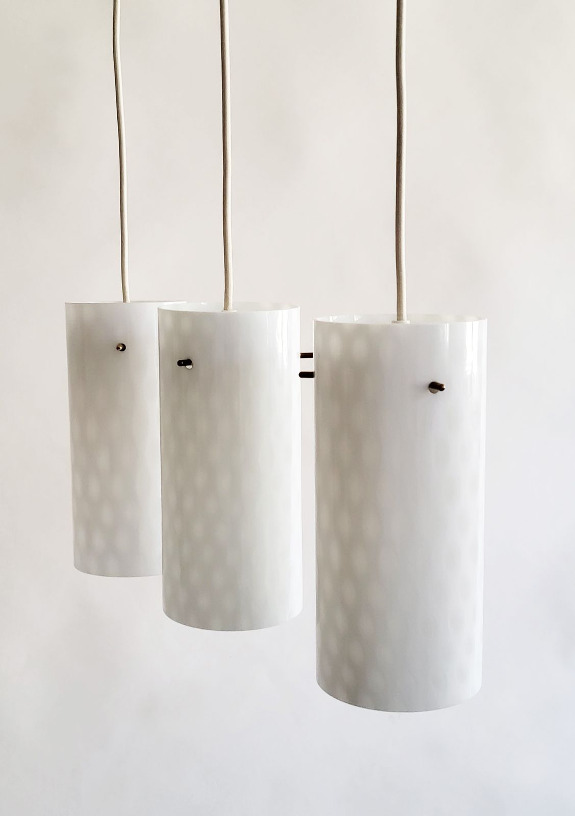 photo furniture Set Of 3 Mid Century Polkadot Pendant Glass Lights By Rupert Nikoll, 1950s