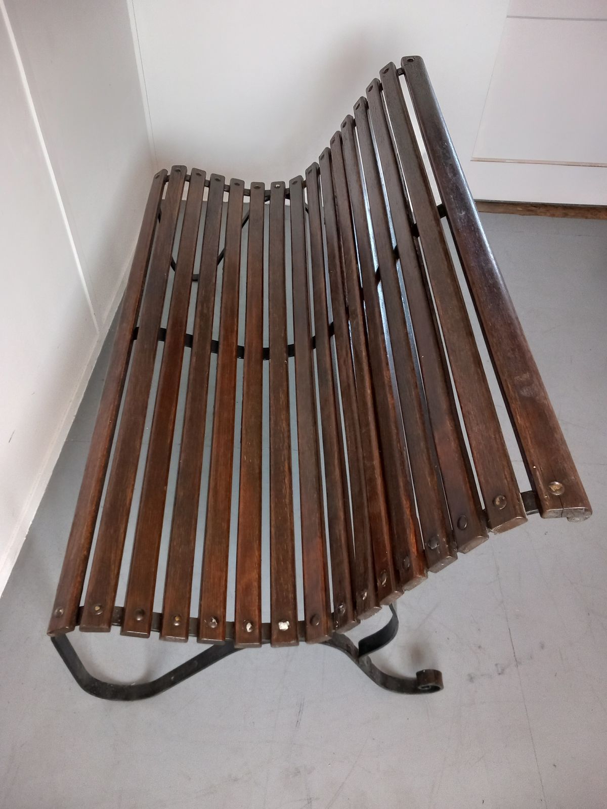 A Wrought Iron Garden Bench, 1900s photo 570.0