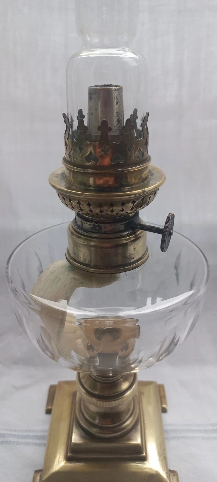 Vintage French Crystal Glass Oil Lamp *Gorgeous* photo buy