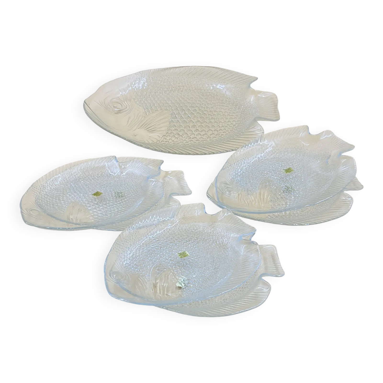 Arcoroc Glass Fish Service – 1 Dish + 6 Plates
