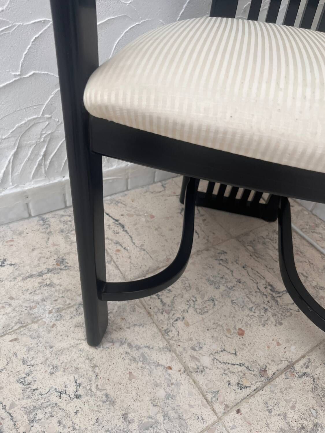 Black Wooden Designer Chair, 1980s photo for sale
