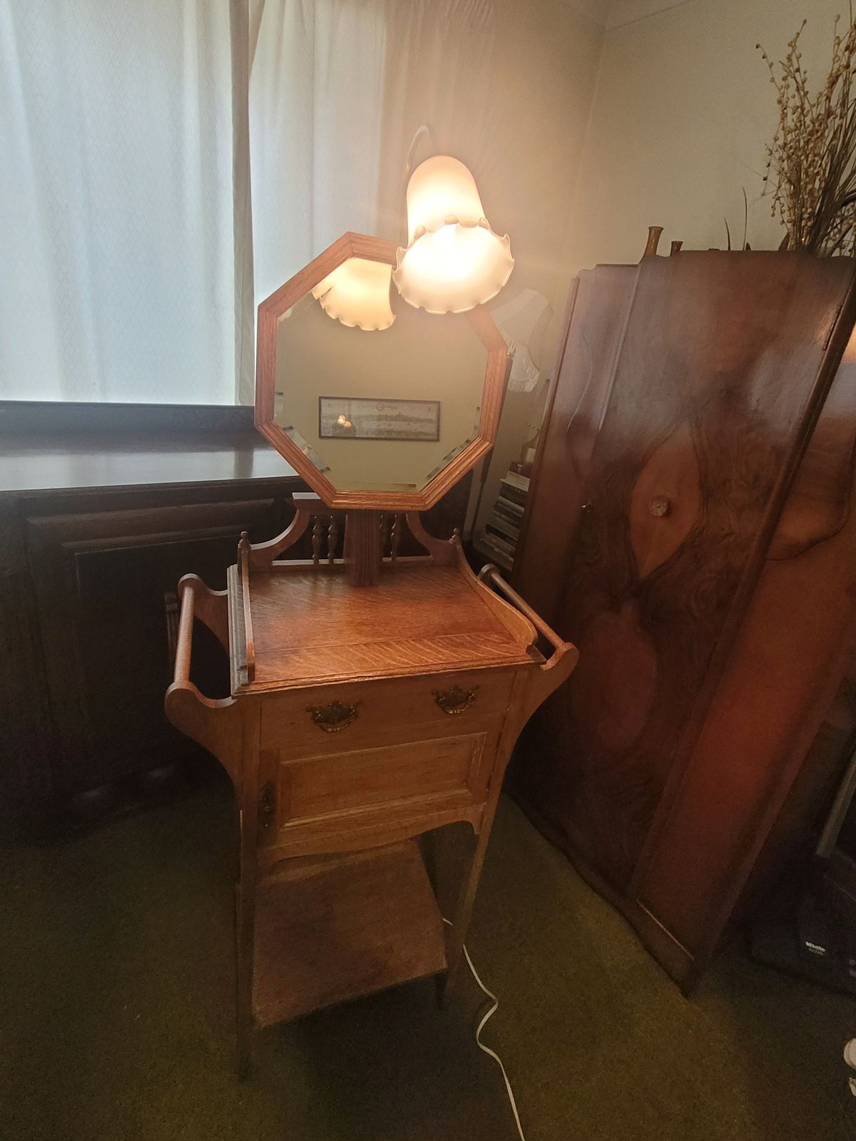 Late 19th Century To Early 20th Century Oak Dressing Stand   Shaving Stand photo Furniture