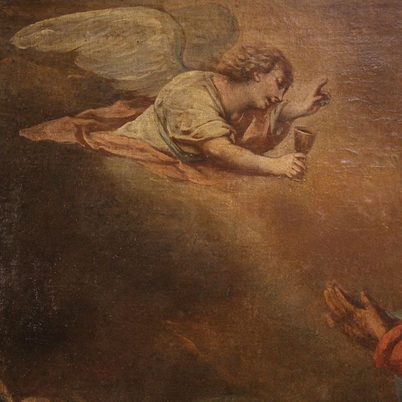 Antique Italian Painting Christ In The Garden Of Olives From The 17th Century photo for sale