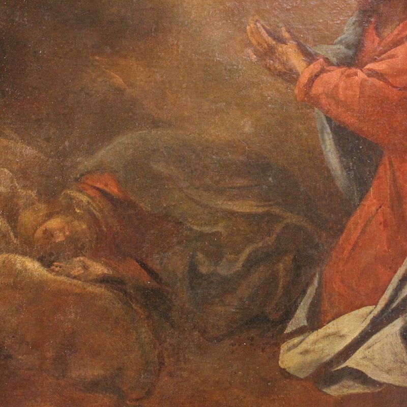 Antique Italian Painting Christ In The Garden Of Olives From The 17th Century photo buy