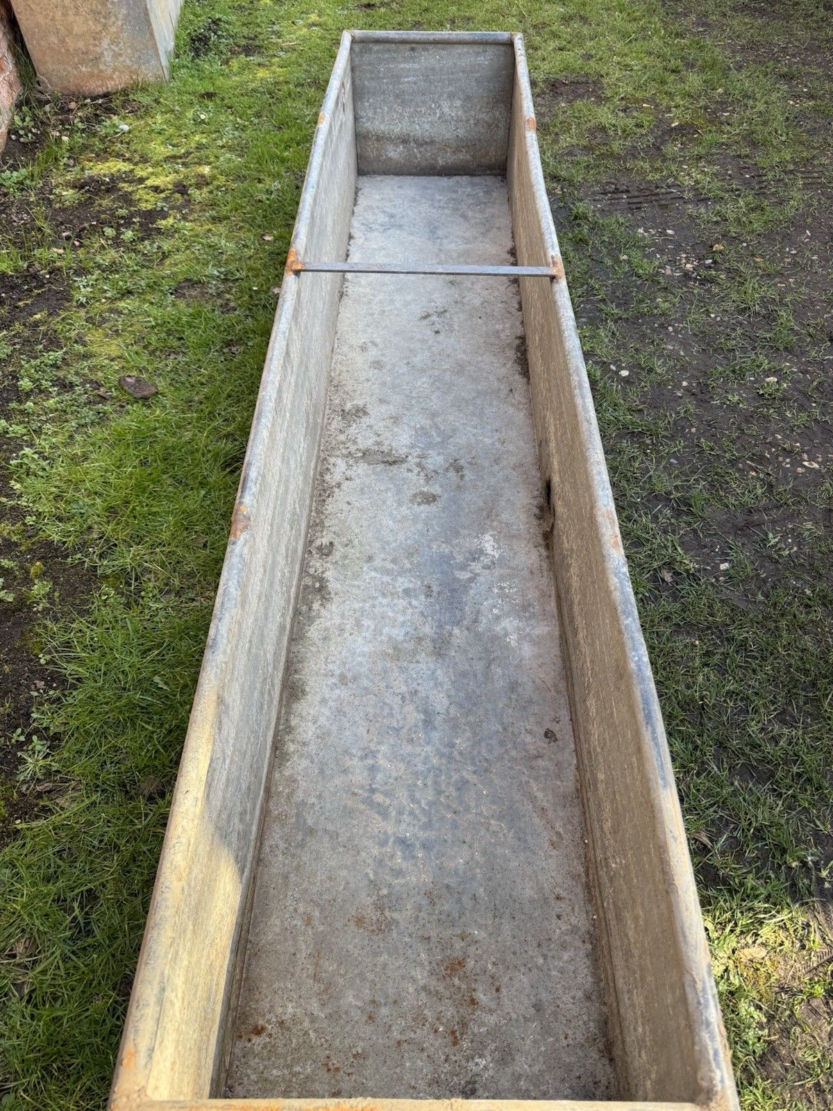 Large Vintage Galvanised Metal Water Trough Planter Garden Pond 243cm W5 photo vinterior