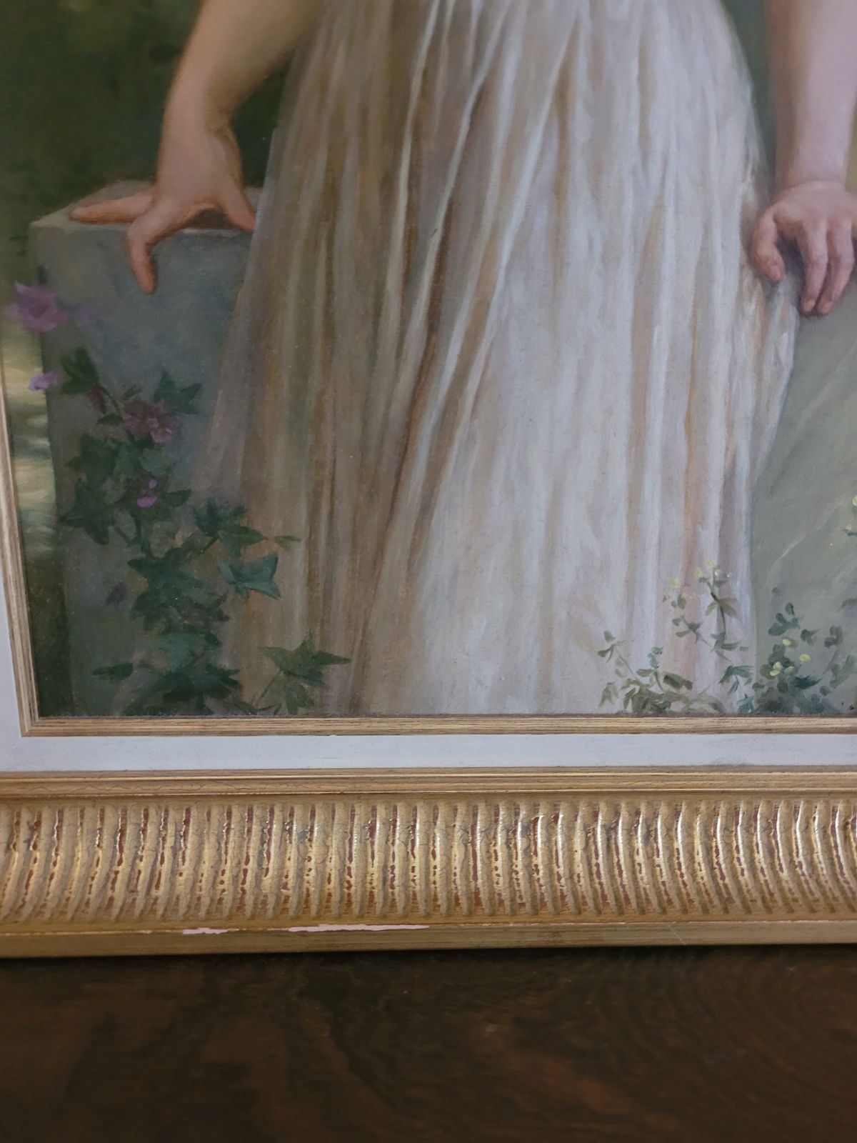 photo furniture Oil On Canvas Portrait Of A Girl "The Mischievous One " After Bouguereau