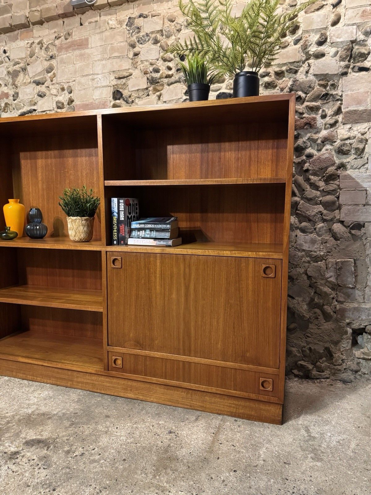 🚛 (V. Large) Danish Teak Shelves/Shelving/Bookcase Vintage/Mid Century photo vinterior