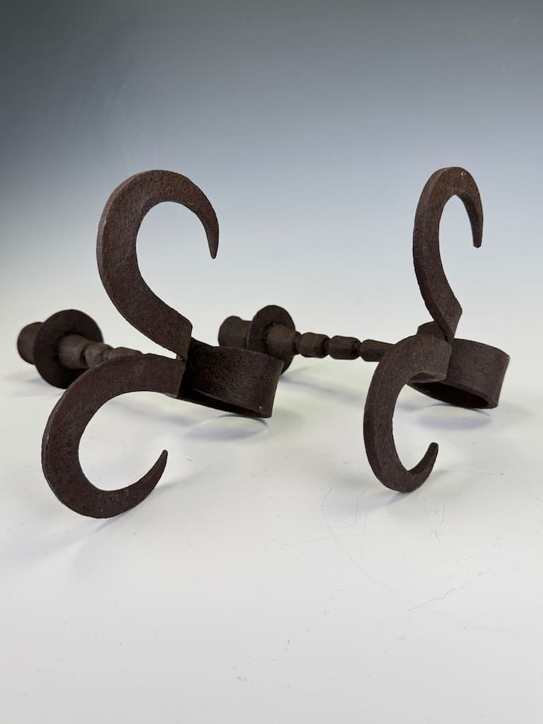 18th Century Flemish Hand Forged Iron Candle Holders – Antique Pair photo 450.0