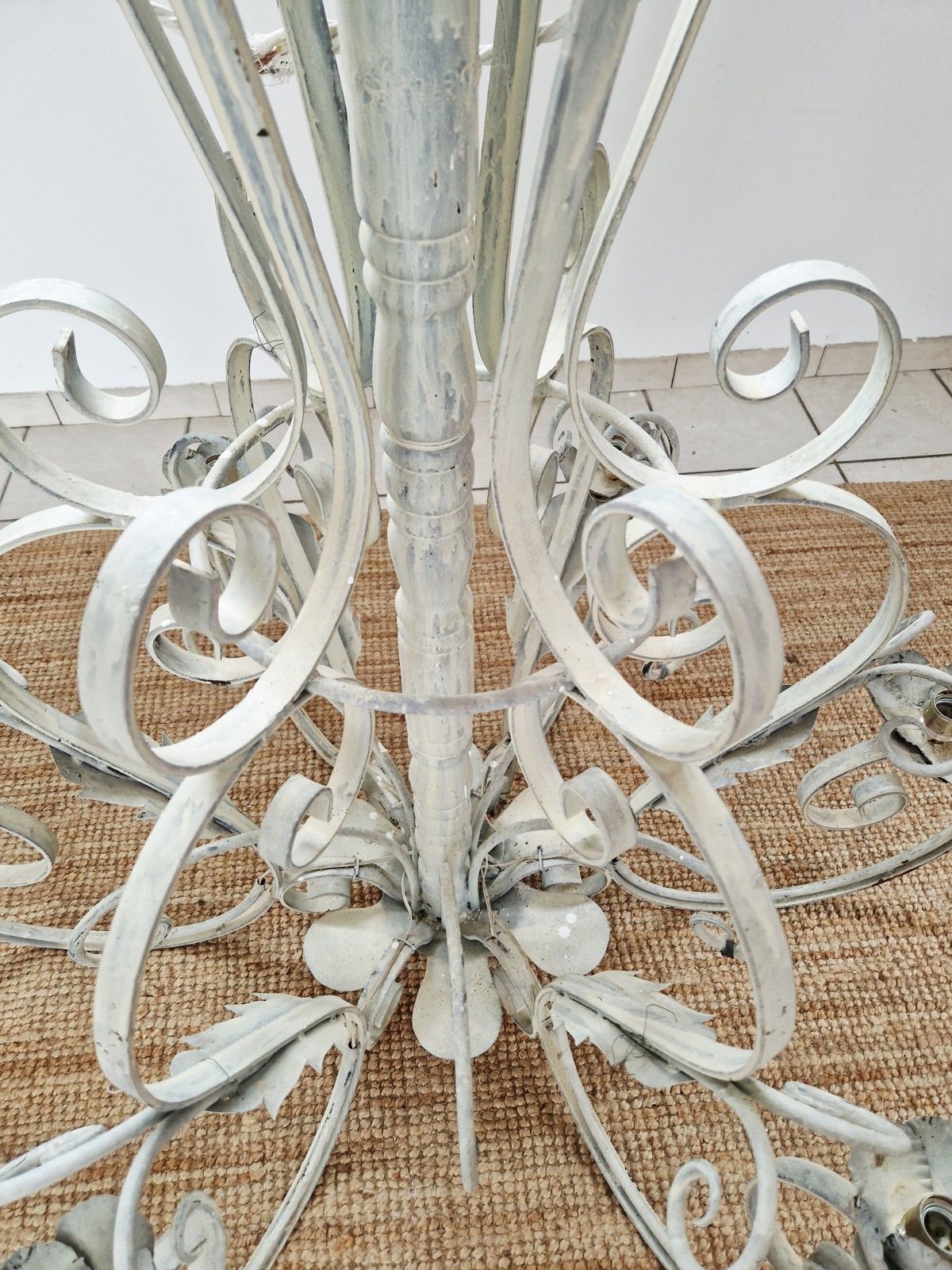 photo for sale Pair Of Large Antique French Chandelier Lights 1.5m