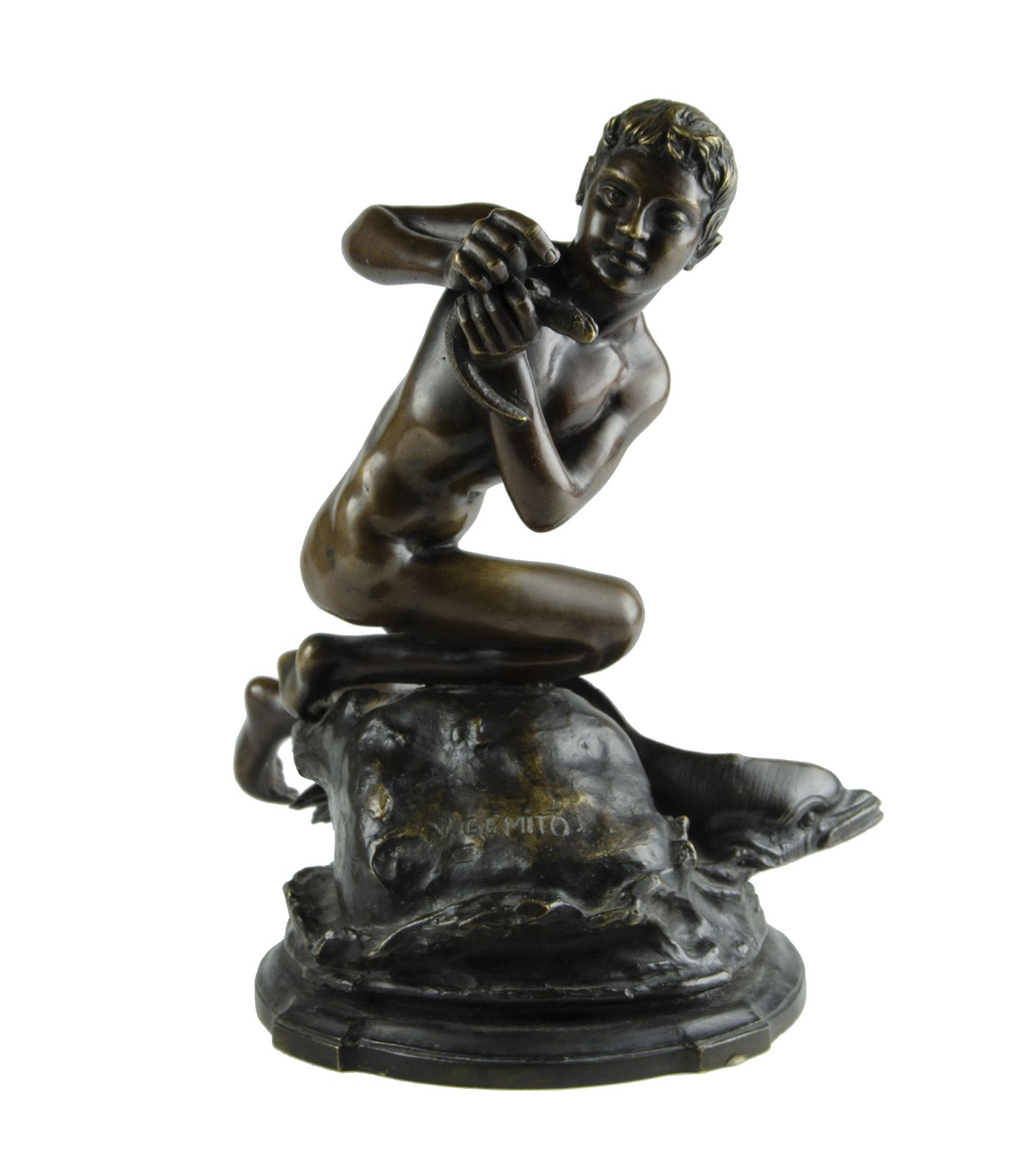 Late 19th Century Belle époque Bronze Fisherman Sculpture By The Author Vincenzo Gemito, Italy