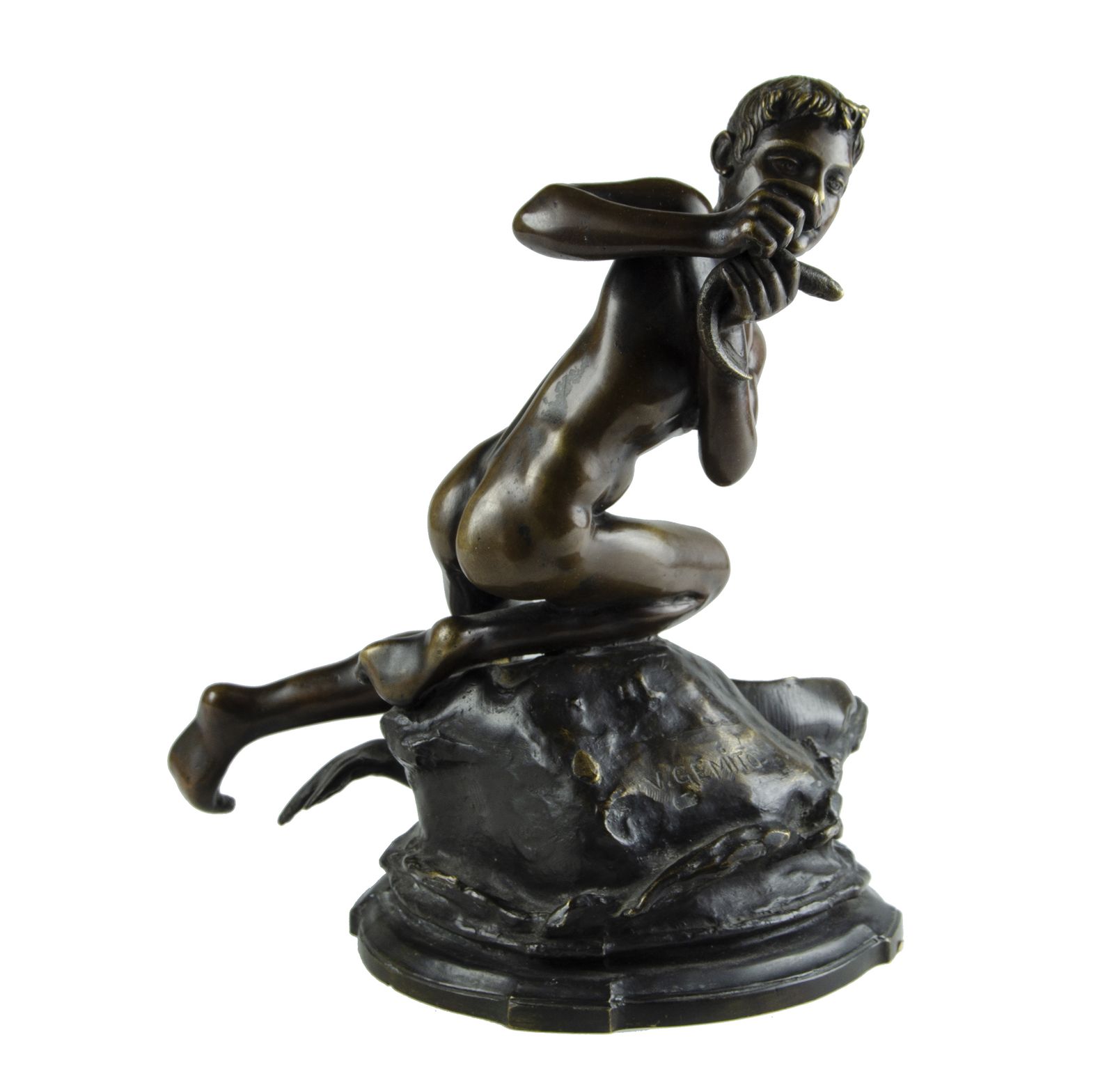 Late 19th Century Belle époque Bronze Fisherman Sculpture By The Author Vincenzo Gemito, Italy photo furniture