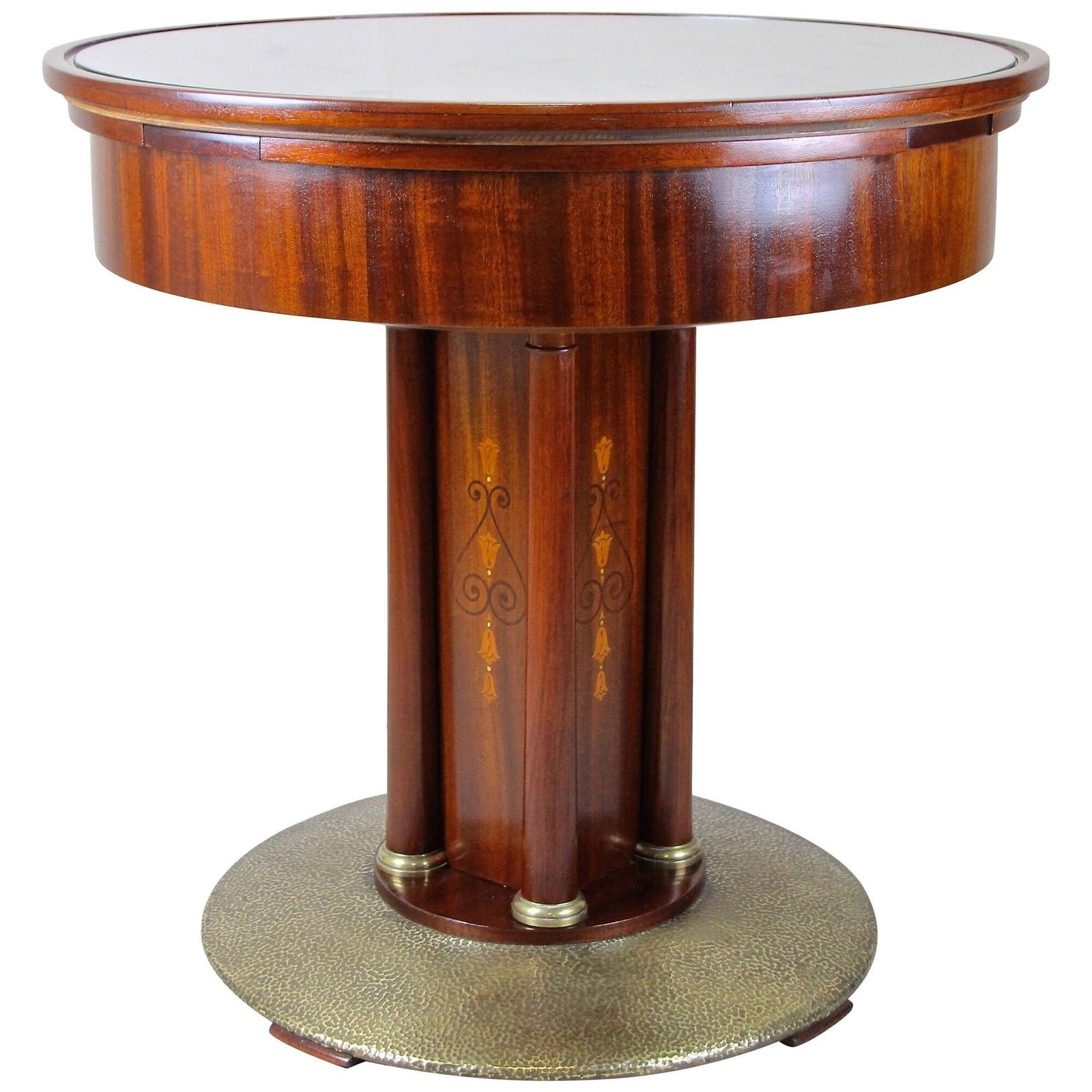 20th Century Art Nouveau Gaming Table, Brass Base, At Circa 1910