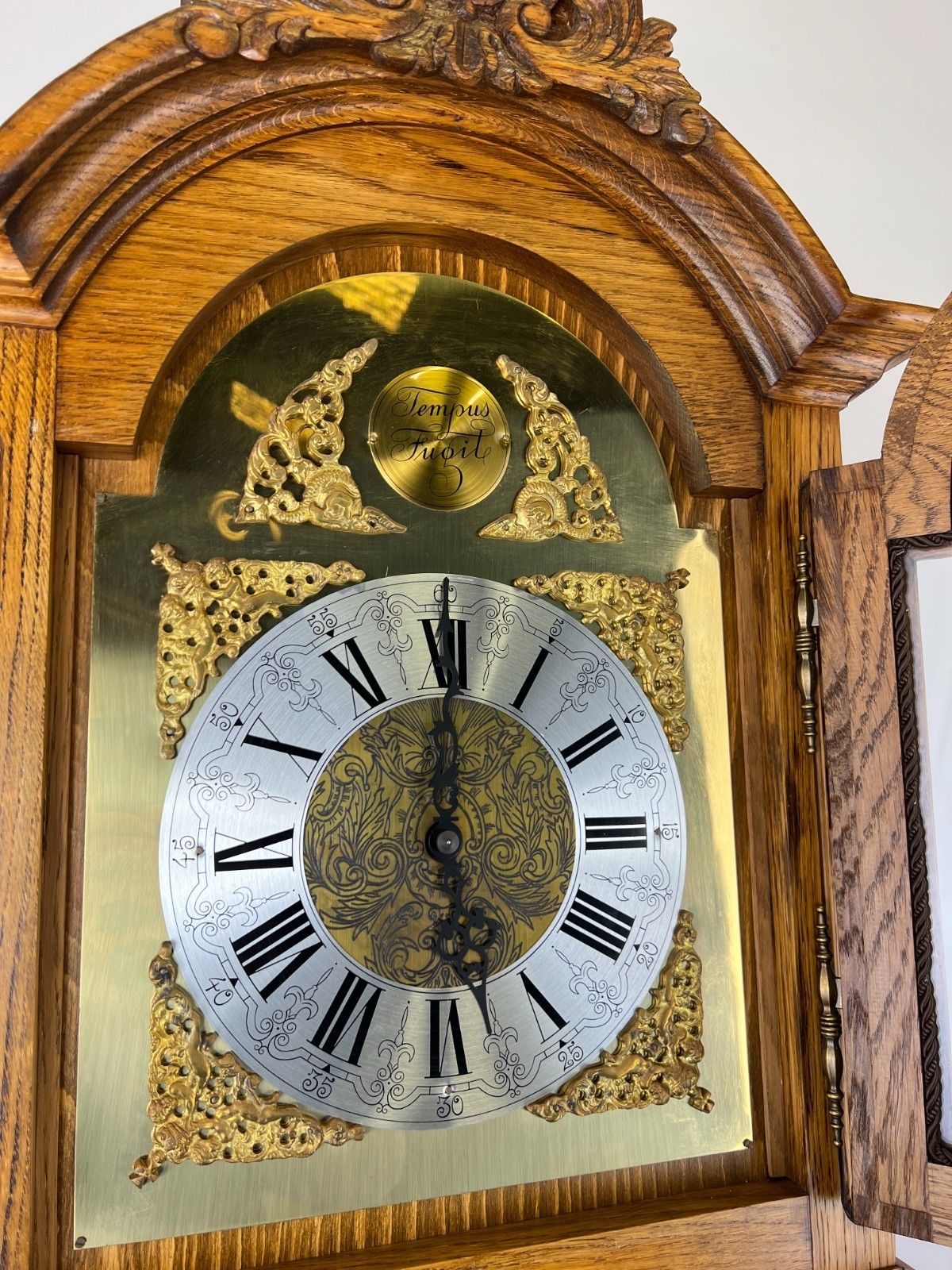 Grandfather Clock Vintage French Louis Oak Carved  Decorative Clock Lot 4882 photo buy