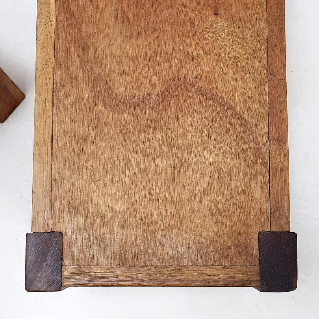 Pair Of Rustic Wabi Sabi Side Tables, Wooden, Brutalist Style, 1960 photo buy