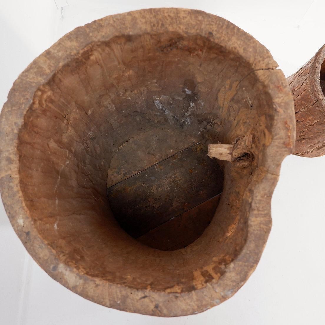 photo buy Set Of 2 Primitive Wooden Pots   Late 19th Century