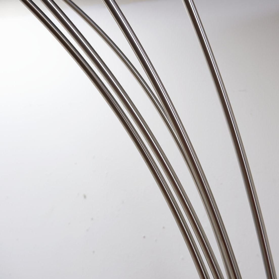 Italian Arc Floor Lamp With 5 Arms In Brushed Chrome   1970s photo Lighting