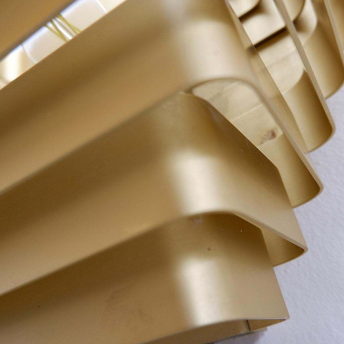 Pair Of Gold Colored Aluminum Wall Lamps By Jules Wabbes   2 Pairs Available (1) photo for sale