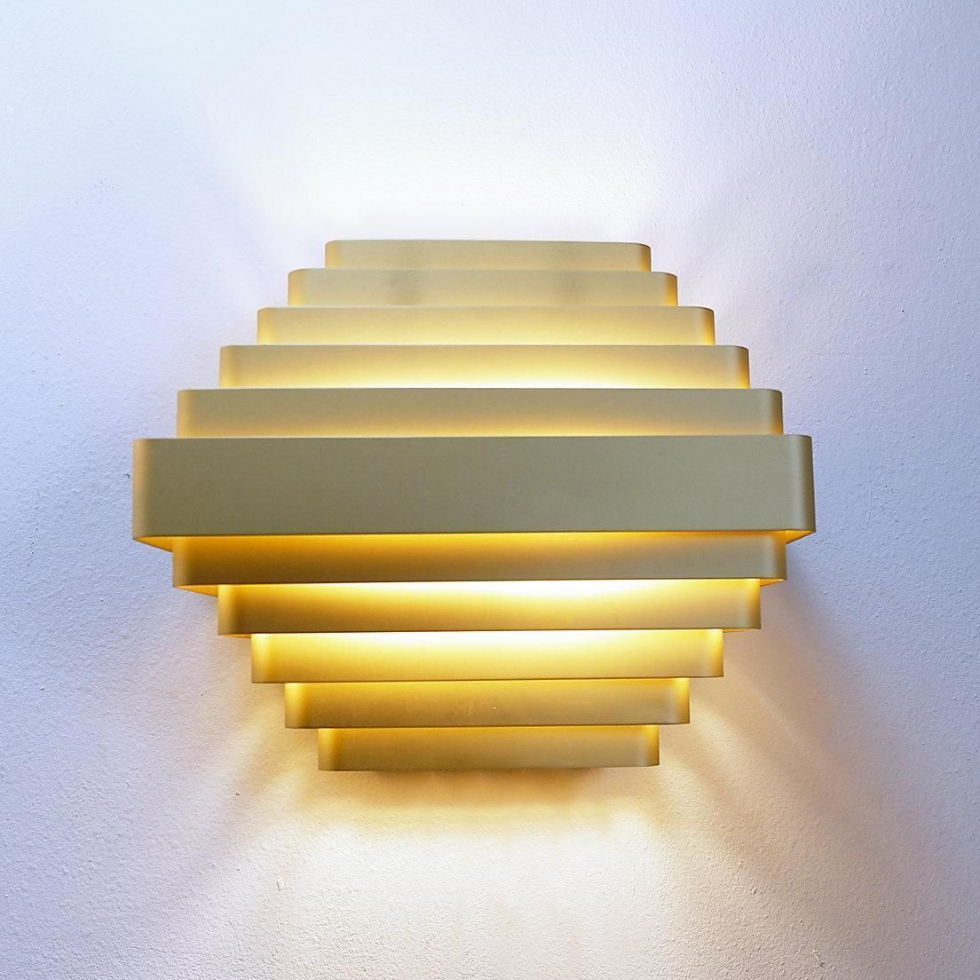 photo furniture Pair Of Gold Colored Aluminum Wall Lamps By Jules Wabbes   2 Pairs Available (1)