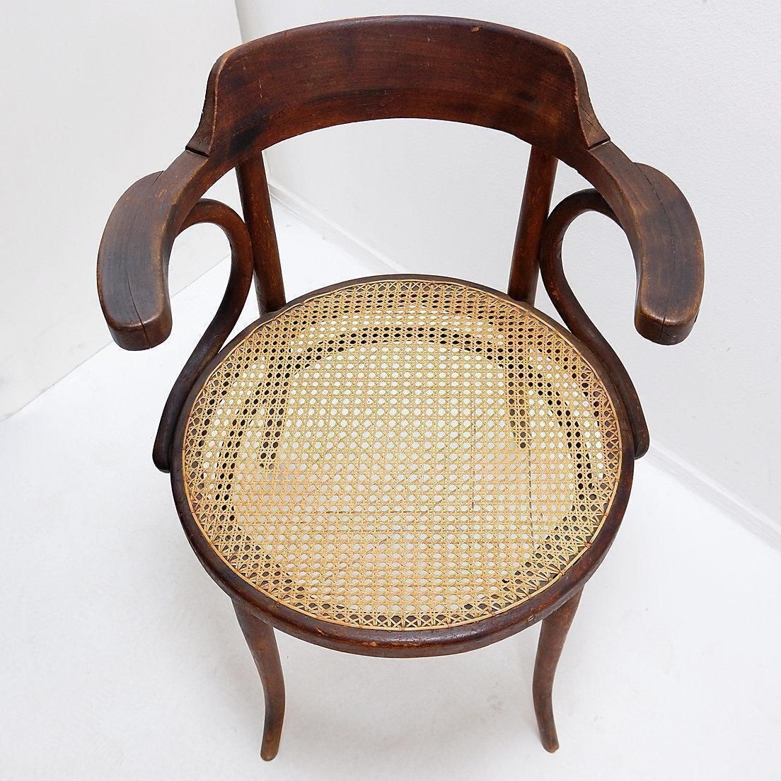 Thonet Style Bentwood Chair, Stained Beech, Art Deco, 1950s Design photo furniture
