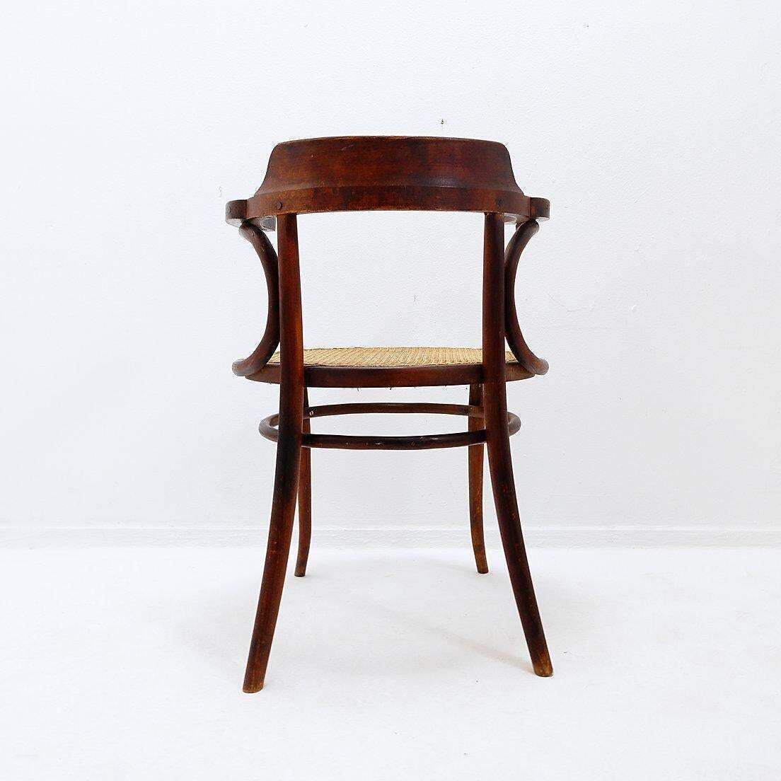 Thonet Style Bentwood Chair, Stained Beech, Art Deco, 1950s Design photo vinterior