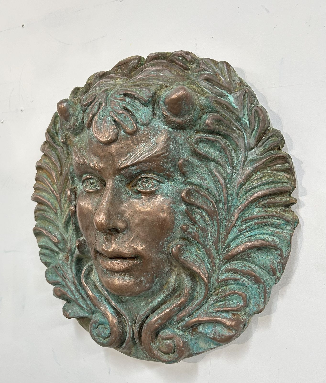 Copper Patina Green Goddess, 21st Century photo Garden Decor