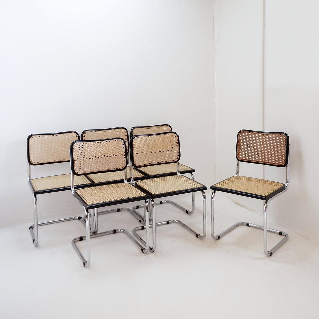 photo furniture Dining Chairs Style B32 By Marcel Breuer, Set Of 5+1   Italy