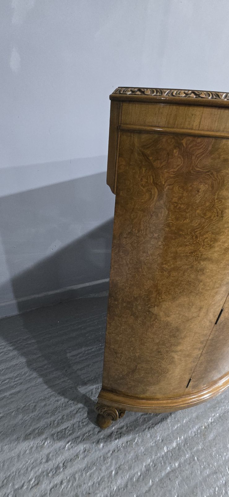 photo for sale Top Quality Burr Walnut Demi Loon Cabinet