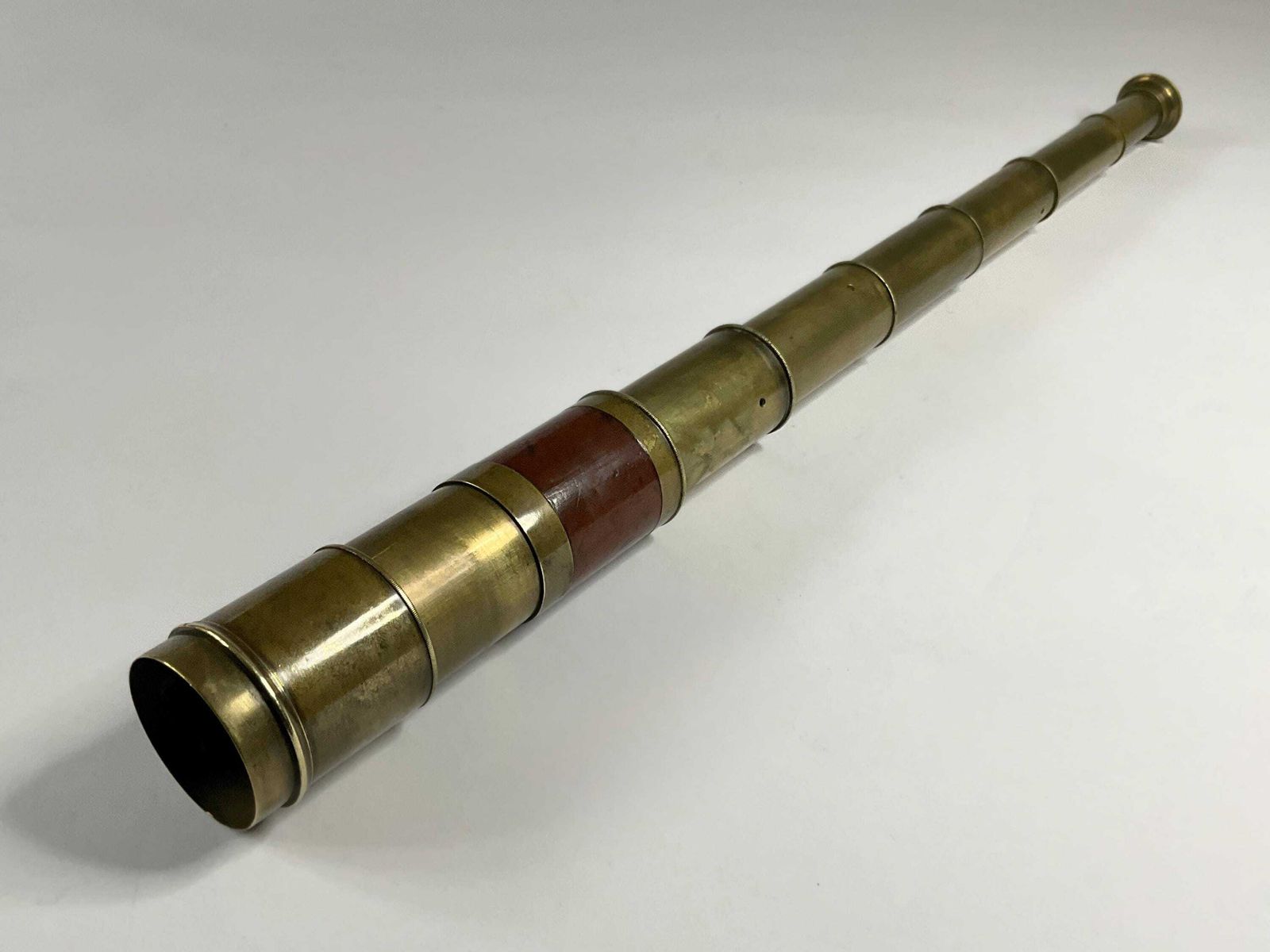 Antique Victorian 6 Draw Pocket Telescope – J. Franks, Manchester – Mahogany & Brass – C. 1870 photo furniture