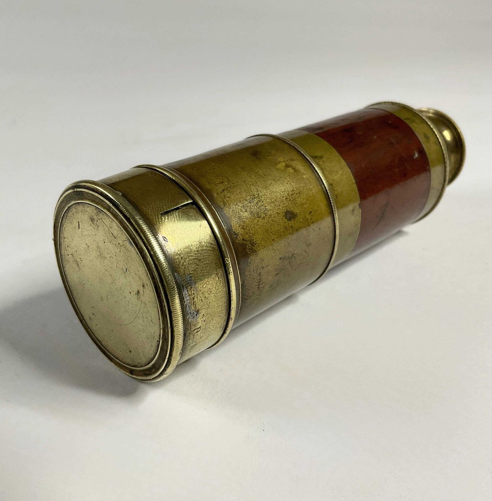 Antique Victorian 6 Draw Pocket Telescope – J. Franks, Manchester – Mahogany & Brass – C. 1870 photo for sale