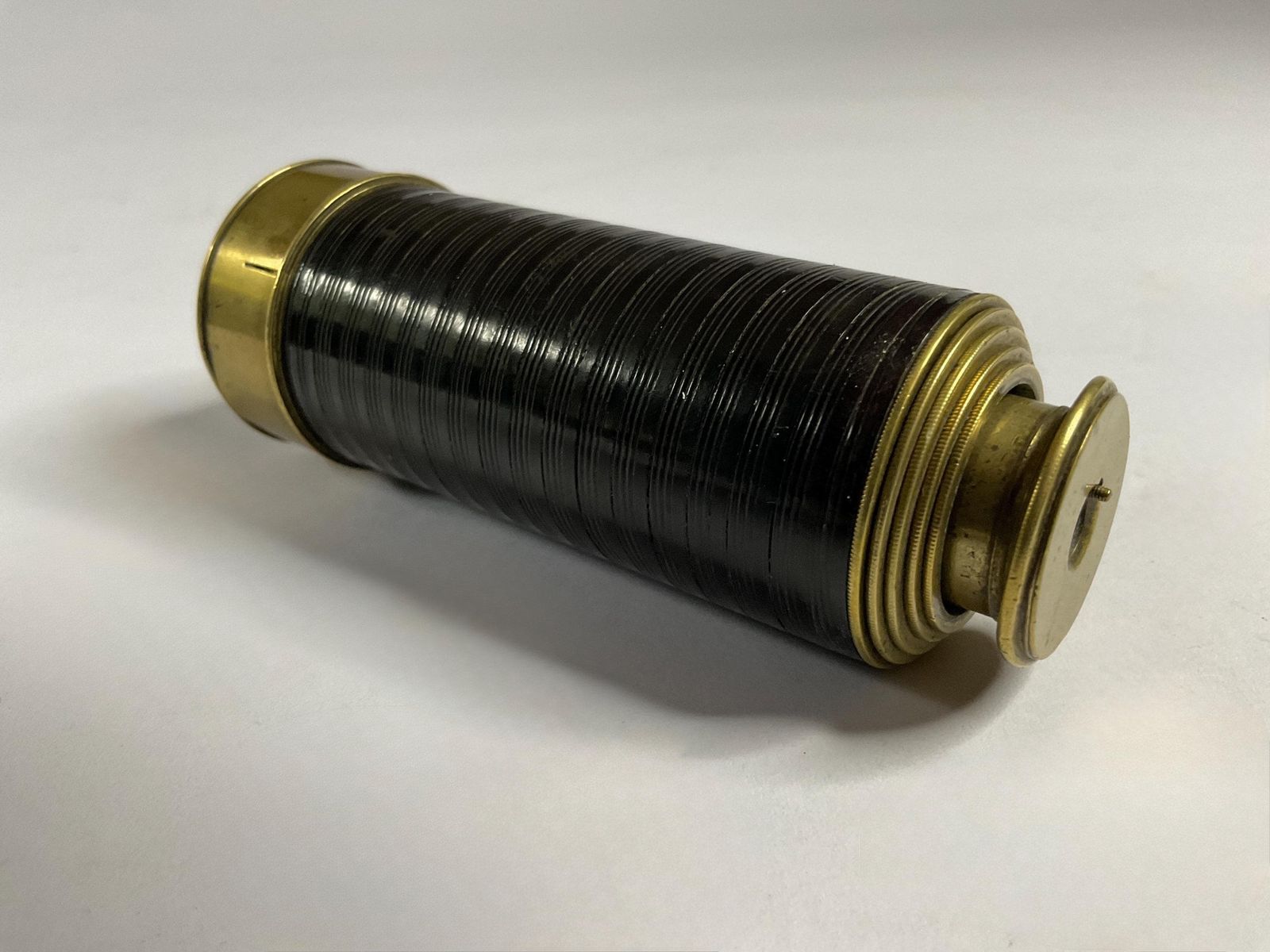 Antique Victorian 6 Draw Pocket Telescope – R. Mills "Late Tulley" London – C. 1845 photo for sale