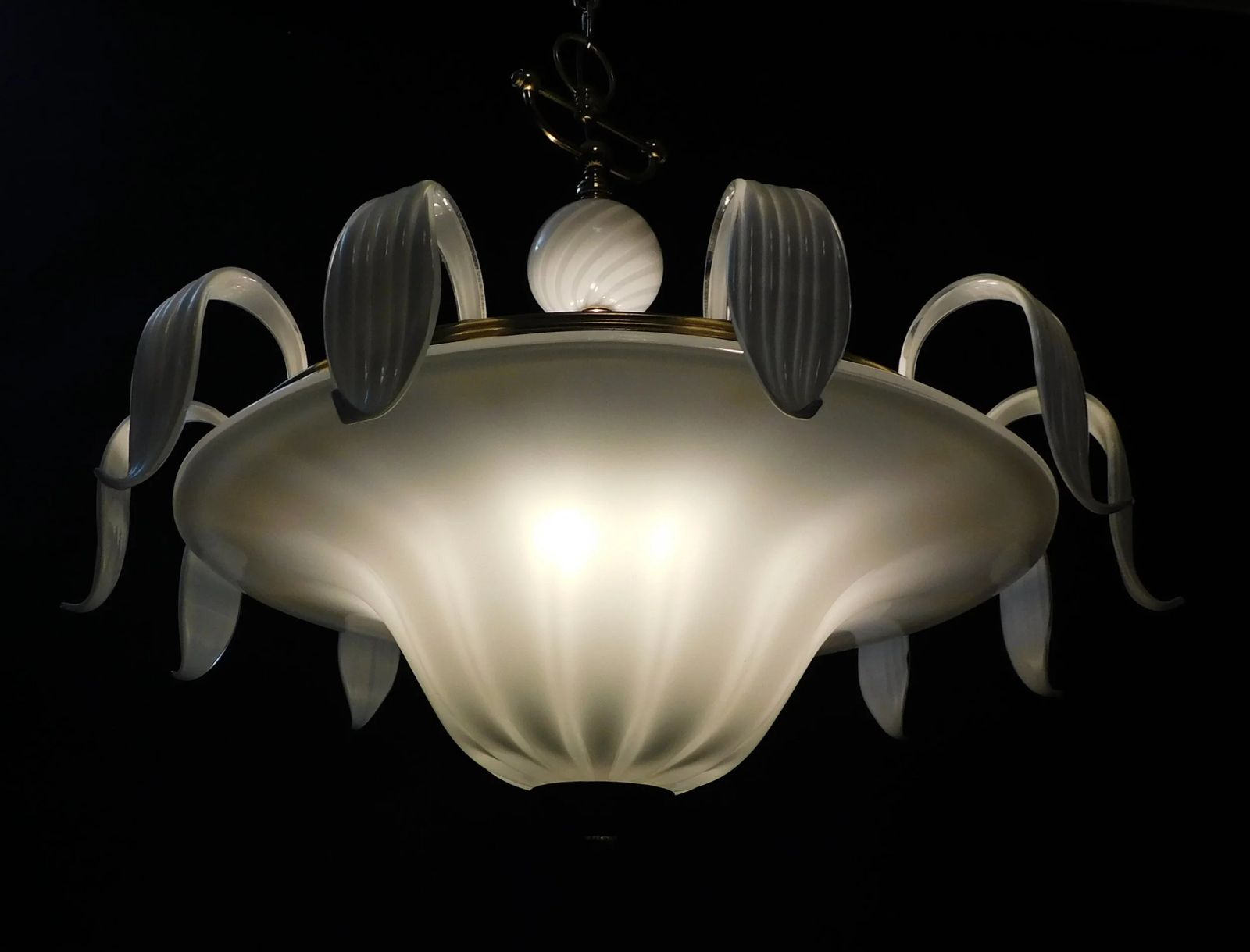 photo furniture Milky White Murano Chandelier, 1960s