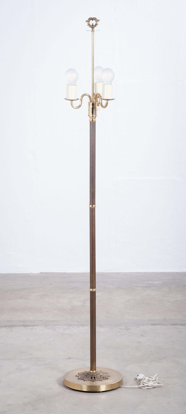 Danish 1960s Three Arm Floor Lamp In Brass photo Lighting