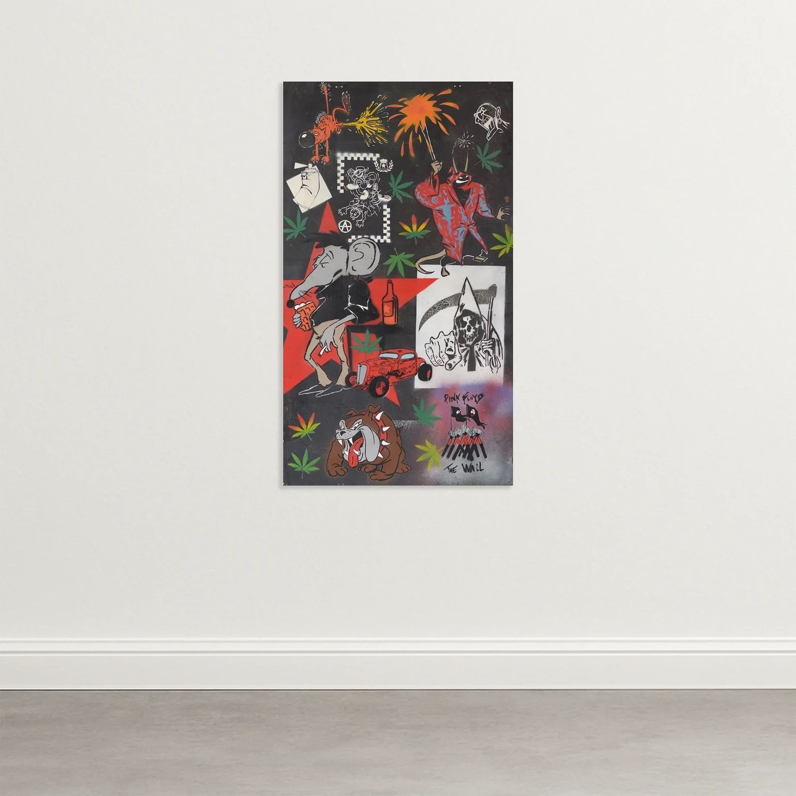 Street Art With Graffiti Design On Metal Board photo furniture