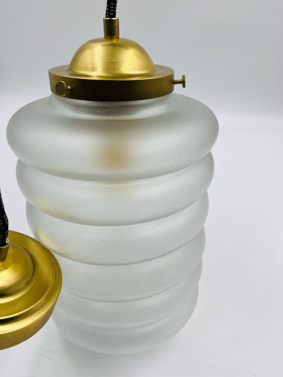 photo furniture Art Deco Hanglamp In Matglas